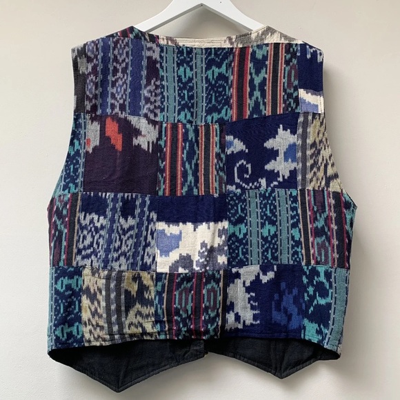 Vintage 90s hippie patchwork waistcoat - Picture 7 of 9